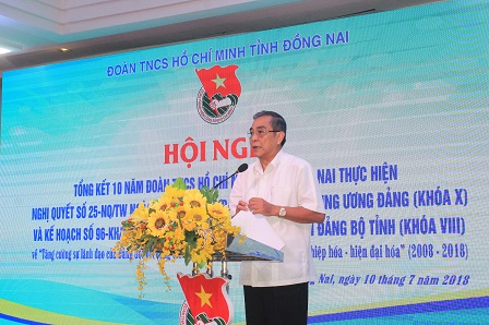 Đ.c Trần Văn Tư phát biểu tại Hội nghị.JPG