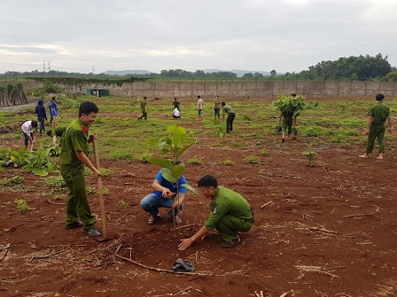 Ra quân trồng cây tại Công an huyện Thống Nhất.jpg